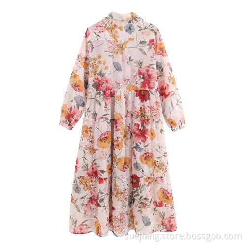 Women's Long Sleeve Shirt Print Cheap Dress